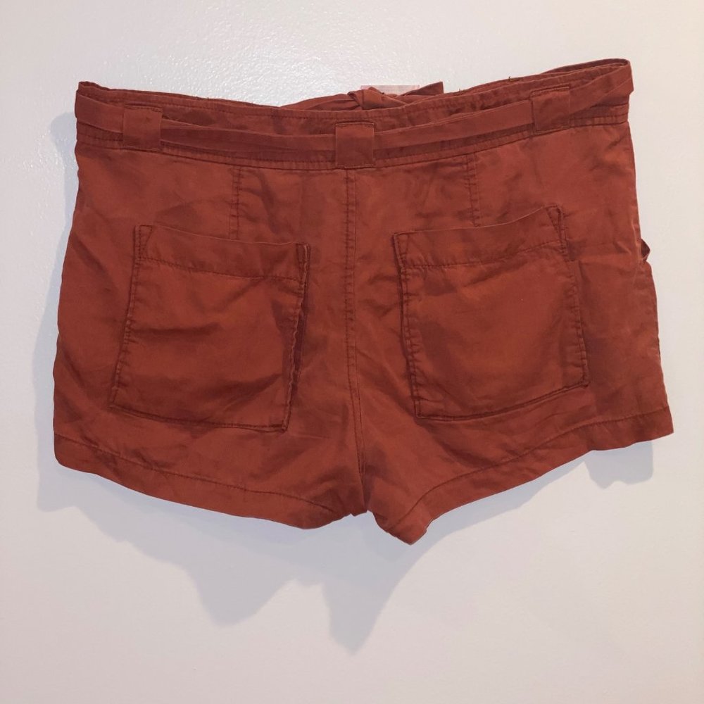 Free People Shorts Rust Red Size 4 Waist Tie Breathable Summer Earthy Boho - Picture 4 of 4